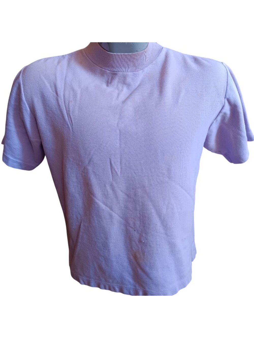 Vintage 1960's T-shirt Large Amcrest Lilac Crew Neck Mock 100% Combed Cotton Box
